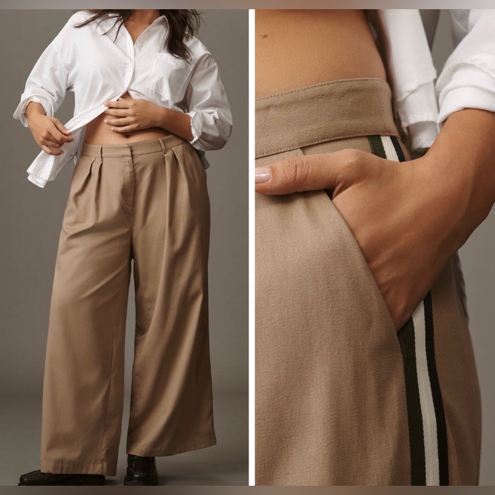 Anthropologie Tan Wide Leg Pants